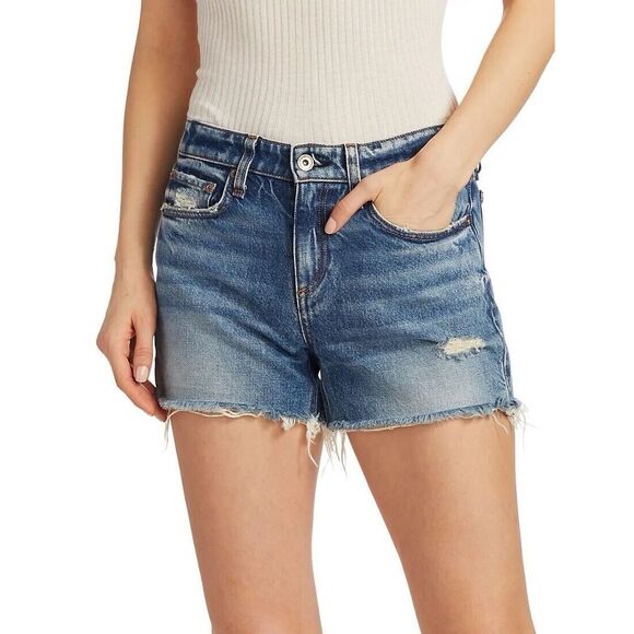 Rag & Bone Dre Low Rise Distressed Denim Shorts in Norwalk Size 26 - Picture 2 of 8